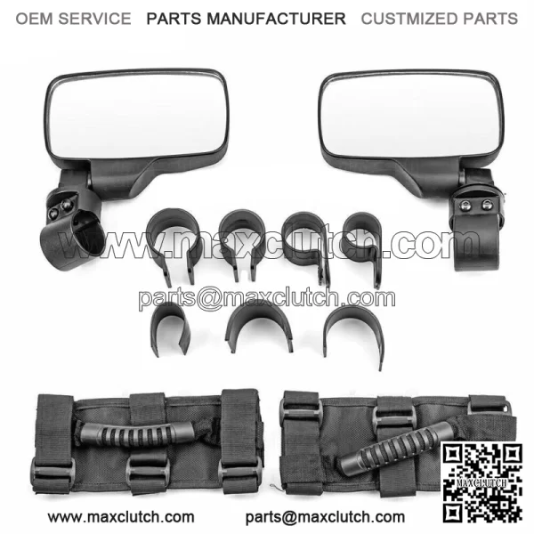 Adjust Rear Center Side View Mirrors w/Handle Graps For Kawasaki Teryx 4 750 800 For: More than one vehicle - Image 2