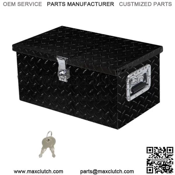 Black Aluminum Diamond Plate for Garage Pickup Traile Tool Box 20" x 12" x 9.5'' - Image 2