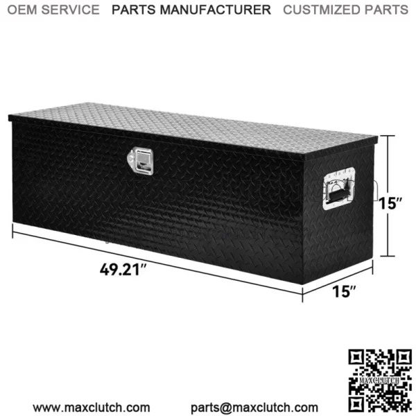 49"X15"X15" Aluminum Heavy Duty Pickup Truck Bed Storage Tool Box with Lock - Image 3