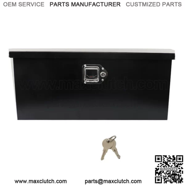 Trailer Tongue Box 2.31cu.ft Trailer Tool Box Black Steel 35 x 12.2 x 11.8 inch