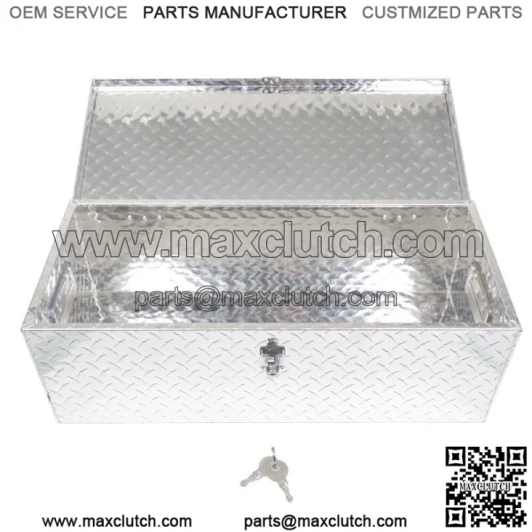 30" x 13" Silver Aluminum Tool Box For Car Truck Pickup Trailer Trunk Storage - Image 4