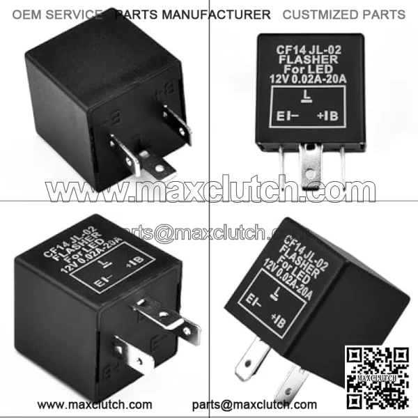 2 PCS 3 Pin CF-13 CF13 EP34 Car Electronic Flasher Relay Fits 12V 0.02A-20A, Premium Automotive LED Turn Signal Light Bulbs Hyper Blink Flash Fix JL-02, Compatible with Most Cars CF13 - Image 5