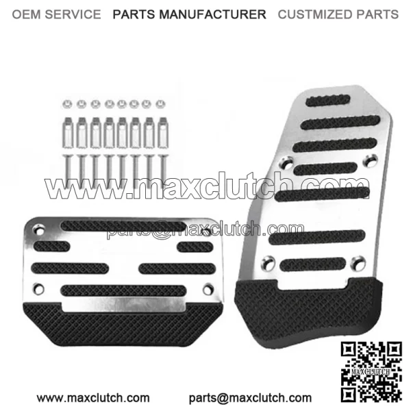 [SILVER] Non-Slip Automatic Gas Brake Foot Pedal Pad Cover Car Accessories Parts (For: More than one vehicle)