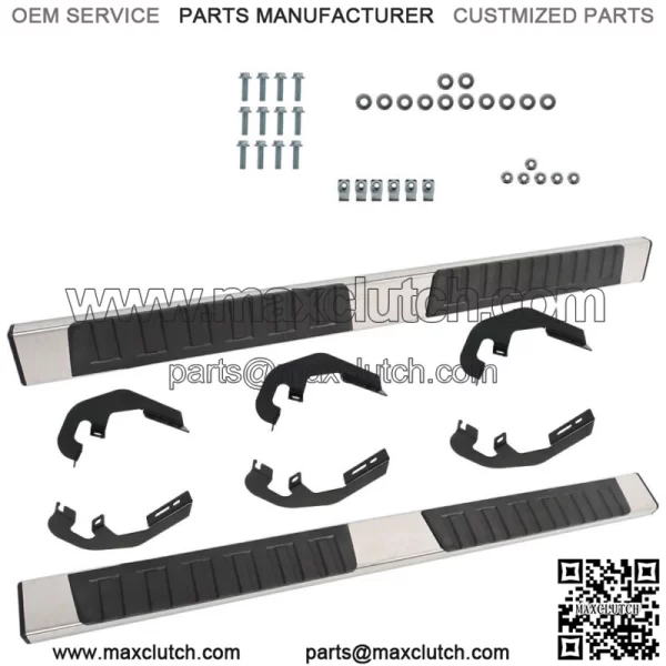 6" Running Boards For Silverado GMC Sierra Double Extended Cab 2007-18 Side Step - Image 2