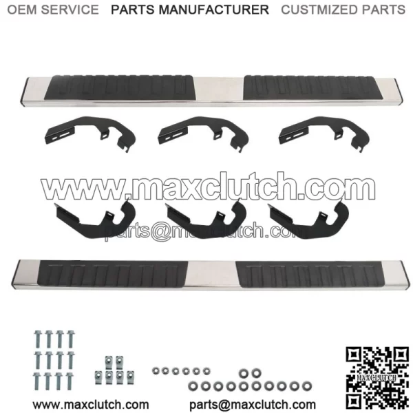 6" Running Boards For Silverado GMC Sierra Double Extended Cab 2007-18 Side Step - Image 3