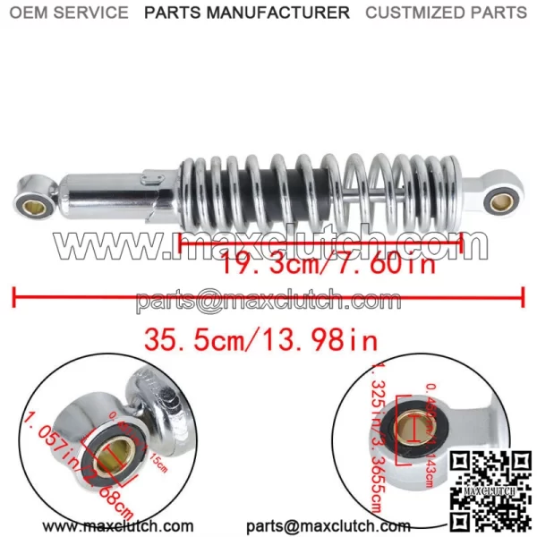 Pair of Chrome Rear Shocks 320mm for Sportster XL883 1200 72 48 79-12 New - Image 3