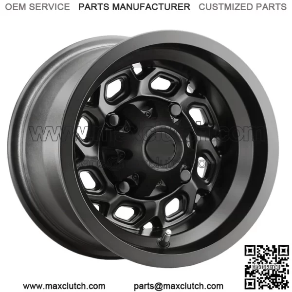 (Set of 4) Vision UTV 361 Spyder Wheels 12x7 4x156 Matte Black 12" Rims (For: Polaris)