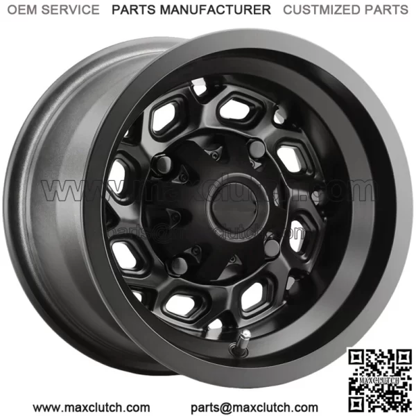 (Set of 4) Vision UTV 361 Spyder Wheels 15x7 4x110 Matte Black 15" Rims (For: Polaris)