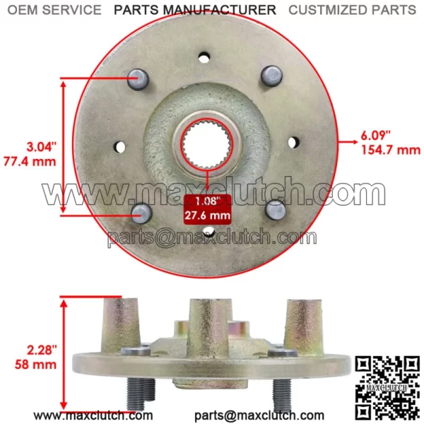Rear Wheel Hub For Yamaha Rhino 450 YXR450 2008-2009 Left Or Right - Image 2