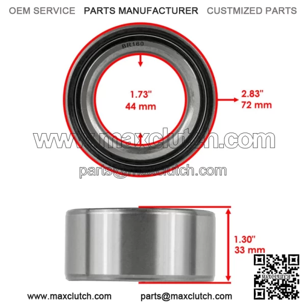 Front Left Right Wheel Hubs W/Studs & Bearings for Polaris RZR 800 EFI 2010-2014 (For: Polaris) - Image 3
