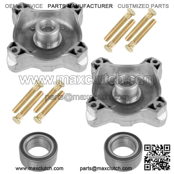 Front Left Right Wheel Hubs W/Studs & Bearings for Polaris RZR 800 EFI 2010-2014 (For: Polaris) - Image 5