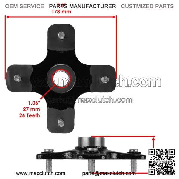 Rear wheel hub can-am outlander renegade 400 500 650 800 705501713 - Image 3