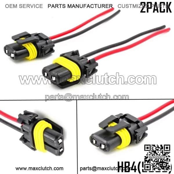 9006 Socket Female Adapter Wiring Harness Pigtail Plug Connector (For: More than one vehicle)