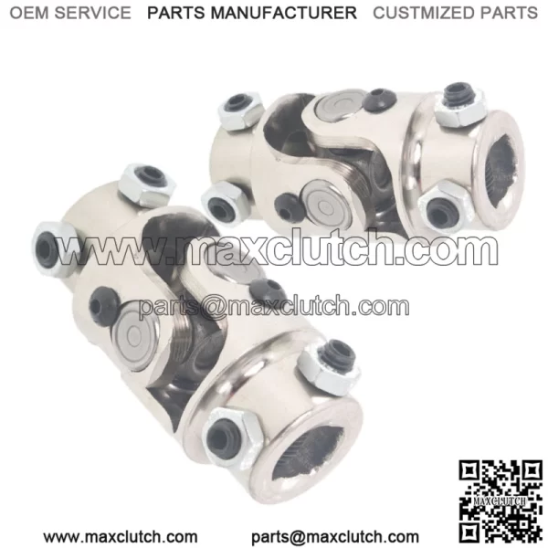 Single Universal Steering Shaft Chrome Steel Cardan Joint 3/4" DD X 3/4" DD 2pcs