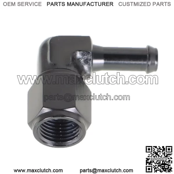 90 Degree 6AN Female To 5/16" 3/8"  Aluminum Swivel Hose Barb Fitting Adapter - Image 2