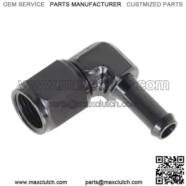 90 Degree 6AN Female To 5/16" 3/8"  Aluminum Swivel Hose Barb Fitting Adapter - Image 3