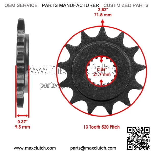 Front & Rear Sprockets Kit for Honda TRX450R TRX450ER 2006-2014 (For: Honda) - Image 2
