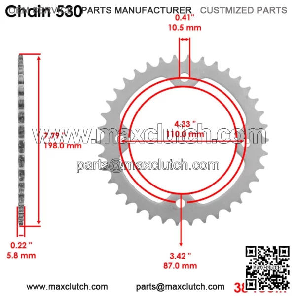 Rear Sprocket for Yamaha Raptor 700 YFM700 YFM700R 2006-2016 / YFZ450X 2010 2011 (For: Yamaha Raptor 700) - Image 2