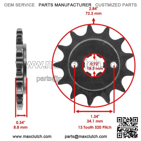 Front & Rear Sprockets Kit for Yamaha Blaster 200 YFS200 1988-2006 (For: Yamaha YFS200) - Image 2