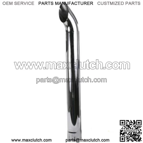 ZNL89485C Universal Bent Slotted Chrome Exhaust Pipe 48" Long 5" ID