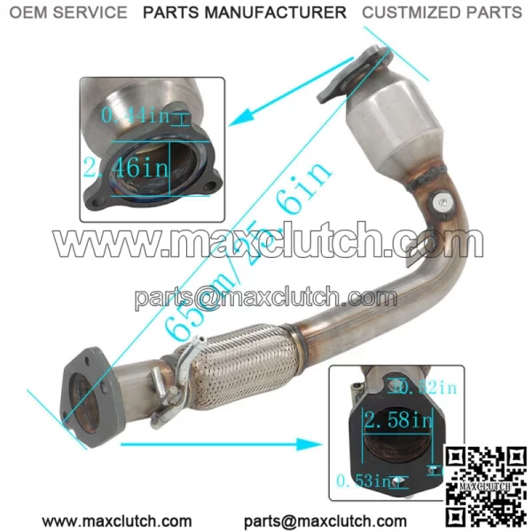 For GMC Terrain 2.4L 2010 To 2014 Catalytic Converters Front & Rear - Image 4