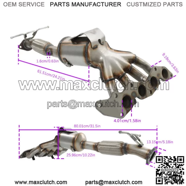 For 2012-2018 Ford Focus 2.0L 4Cyl Front Exhaust Manifold Catalytic Converter - Image 2