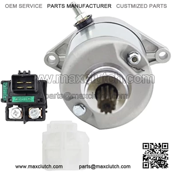 Starter and Relay for Suzuki 02-07 Eiger 400 Auto LT-A400 2WD/4WD ATV,Eiger 400 2WD/4WD LT-F400 2002-2007 31100-38F00 18809 18840 SMU0297 31800-03G00 - Image 2