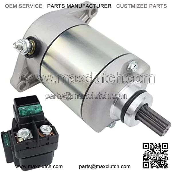 Starter & Relay for Suzuki 2002-2007 Eiger 400 LT-A400 LT-A400F LT-A400C LT-F400 LT-F400F, 31100-38F00 3110038F00 18809 18840 410-54068 41054068 SMU0297 SM14241 495775