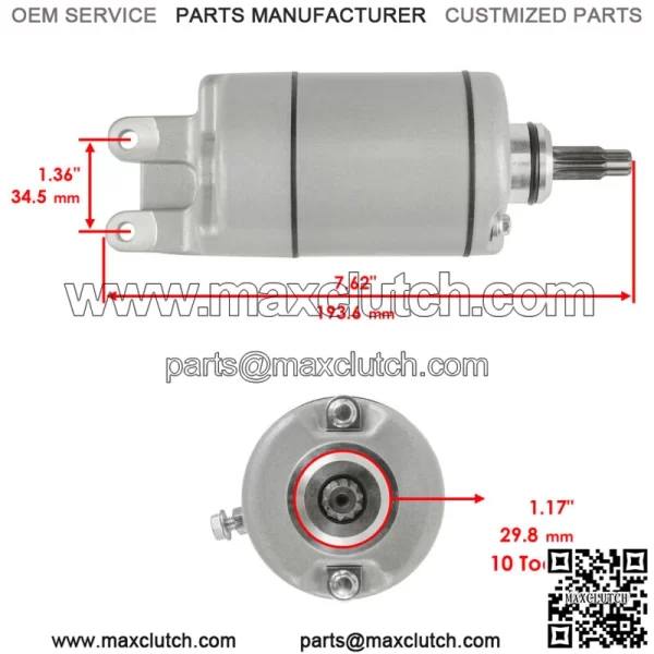 Starter for Honda Fourtrax 300 TRX300 FW 2X4 4X4 1988 1989 1990 1991 1992-2000 (for: Honda) - Image 2