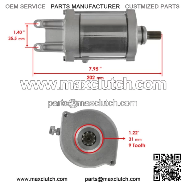 Starter & Drive for Polaris Xpedition 425 425Cc Engine 2000-2002 Relay Solenoid (For: Polaris) - Image 2