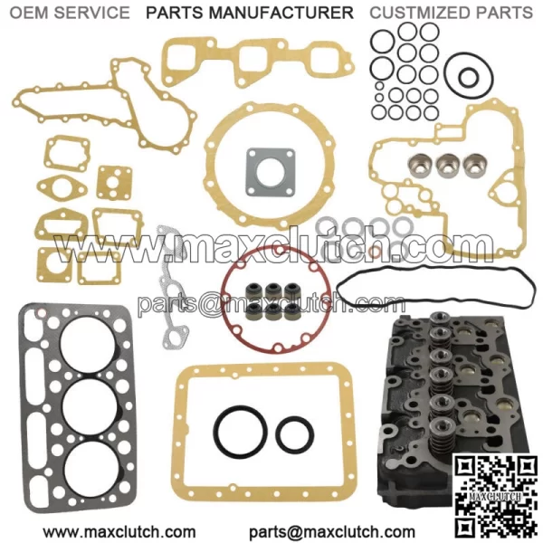 Complete Cylinder Head & Gasket Kit For Kubota D1503 Tractor L2900 L3000 L3010
