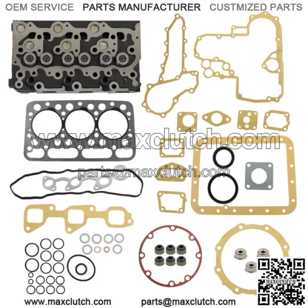 Complete Cylinder Head & Gasket Kit For Kubota D1503 Tractor L2900 L3000 L3010 - Image 3