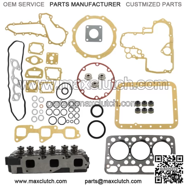 Complete Cylinder Head & Gasket Kit For Kubota D1503 Tractor L2900 L3000 L3010 - Image 4