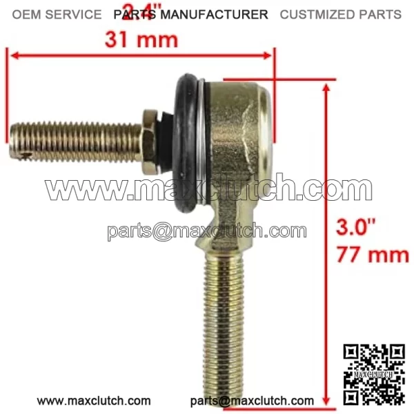 Two Sets Of Tie Rod End Kit Compatible with Kawasaki Kvf400A Kvf400C Prairie 400 4X4 1997 1998 1999 2000 - Image 2