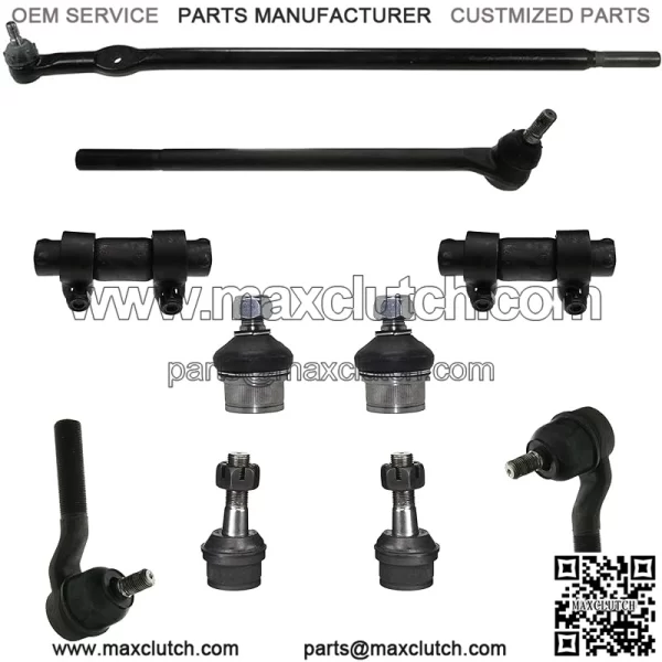 10 Piece Front Suspension Tie Rod Kit For Ford F-250 1985 4WD/ F-250 1986-1994 4WD Inner & Outer Tie Rod Ends Adjuster Bushings & Upper & Lower Ball Joints