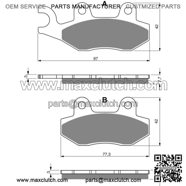 Brake Disc Pads Rear Goldfren S33 For Peugeot Vivacity 125 4T