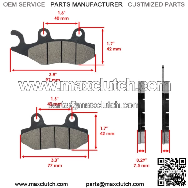 Front and Rear Brake Pads for Yamaha Raptor 700 700R YFM700R 2006-2012 (for: Yamaha Rhino 660 2006) - Image 2