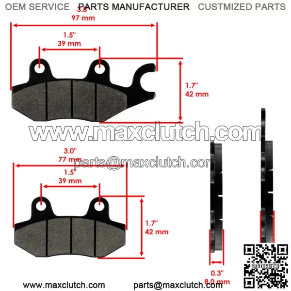 Front and Rear Brake Pads for Yamaha Raptor 700 700R YFM700R 2006-2012 (for: Yamaha Rhino 660 2006) - Image 3