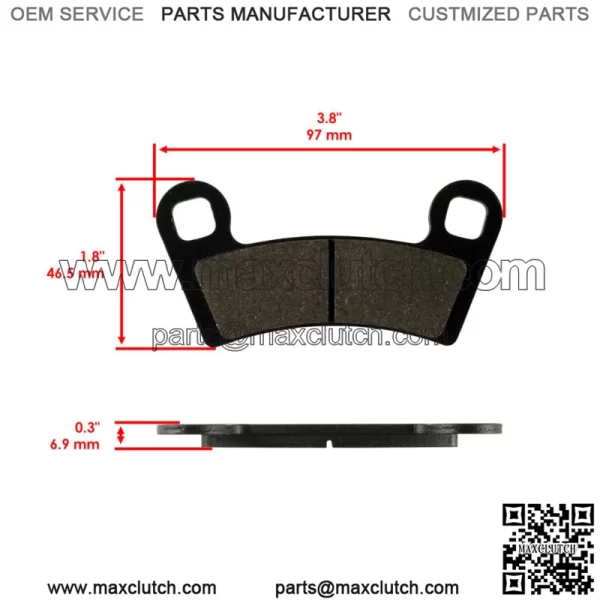 Front And Rear Brake Pads for Polaris RZR 800 EFI 2008-2014 - Image 2