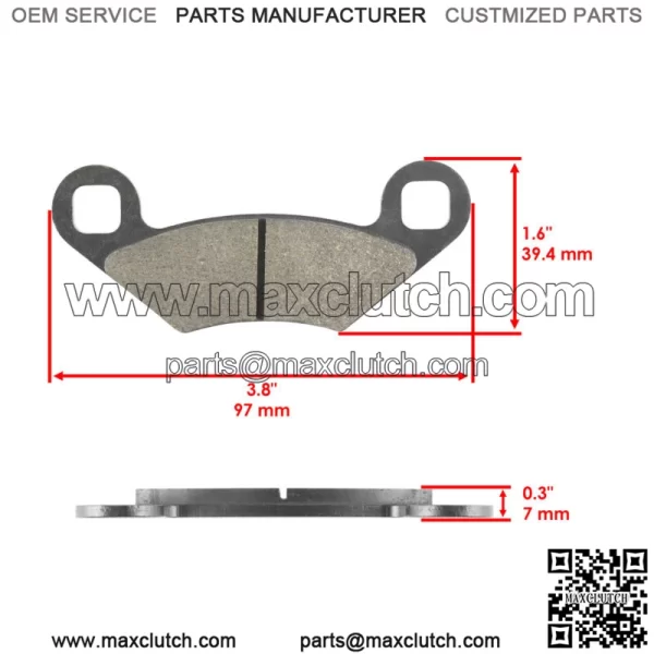 Front And Rear Brake Pads for Polaris RZR 800 EFI 2008-2014 - Image 3