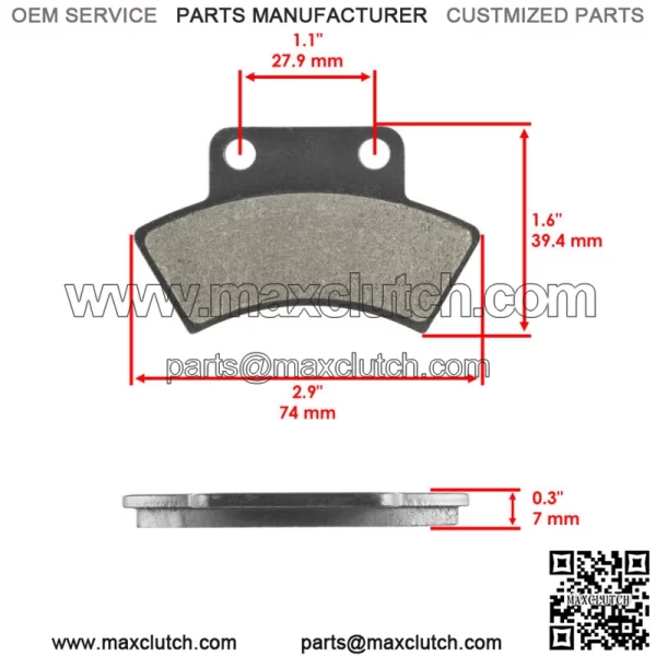 Rear Brake Pads for Polaris Sportsman 500 1996 1997 / Magnum 425 1995-1998 - Image 2