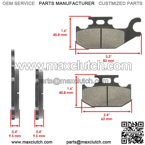 Brake Pads for CanAm Outlander 400 / Max 400 4X4 2005-2015 Front Rear Brakes - Image 2