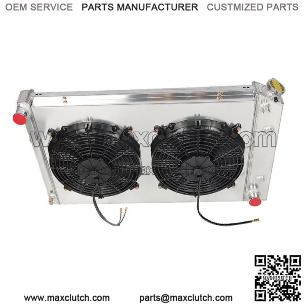For Chevy 1970-81 Camaro/ 1978-87 Monte Carlo 3 Row Aluminum Radiator+Shroud Fan - Image 2