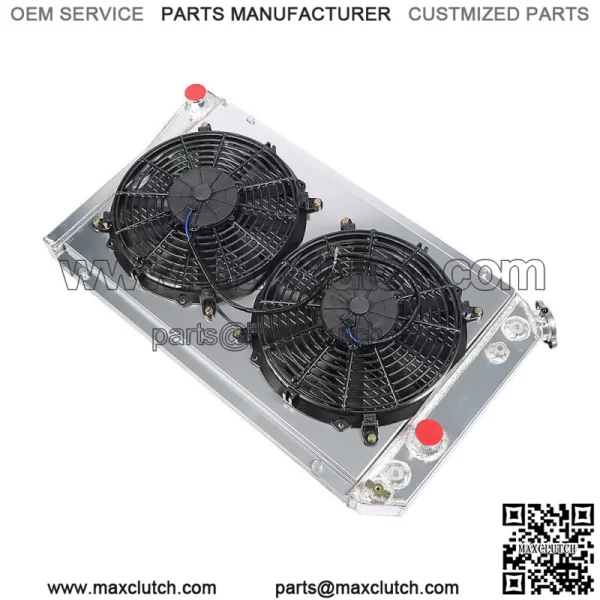 3-Row Aluminum Core Racing Radiator+pull Fan Shroud For 82-02 Corvette C4/s10 V8 - Image 2