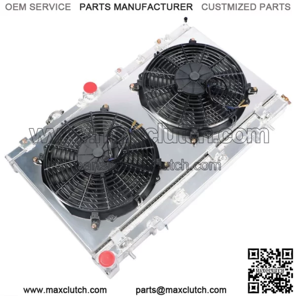 2-ROW Aluminum Core Racing Radiator+12v Fan Shroud For 2002-2007 Impreza Wrx Sti - Image 2