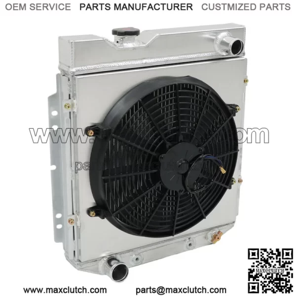 Aluminum Radiator 3 Row+Shroud Fan Relay For Ford 1960-65 Falcon/1965-66 Mustang - Image 3