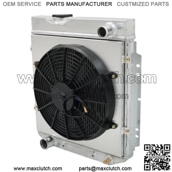 Aluminum Radiator 3 Row+Shroud Fan Relay For Ford 1960-65 Falcon/1965-66 Mustang - Image 4