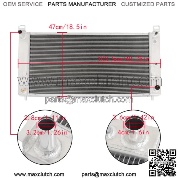 For Chevy Silverado 1500 2500 Tahoe GMC Sierra Yukon 34'' 3Row Aluminum Radiator - Image 2