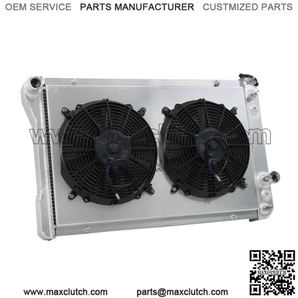 3 Row Radiator+Shroud Fan+Thermostat Kit For 82-92 Chevy Camaro Pontiac Firebird - Image 2