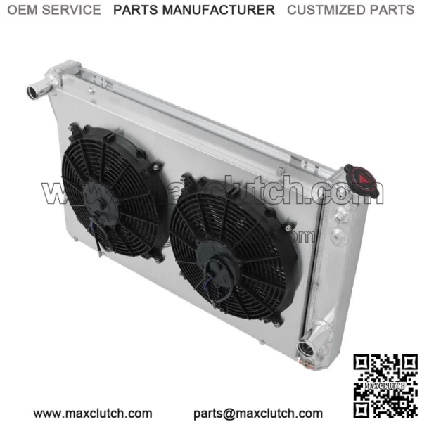 3 Row Radiator+Shroud Fan+Thermostat Kit For 82-92 Chevy Camaro Pontiac Firebird - Image 3